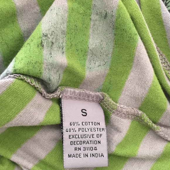 New Directions Top Size Small Green Striped 3/4 Sleeves NWOT - Picture 9 of 9
